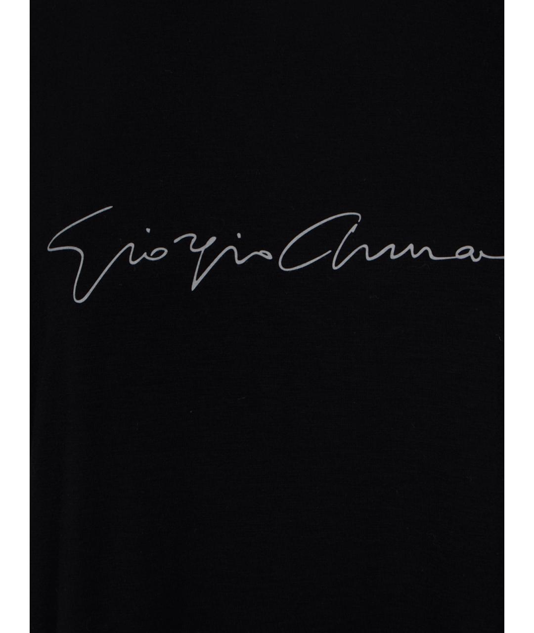 GIORGIO ARMANI Черная хлопковая футболка, фото 3