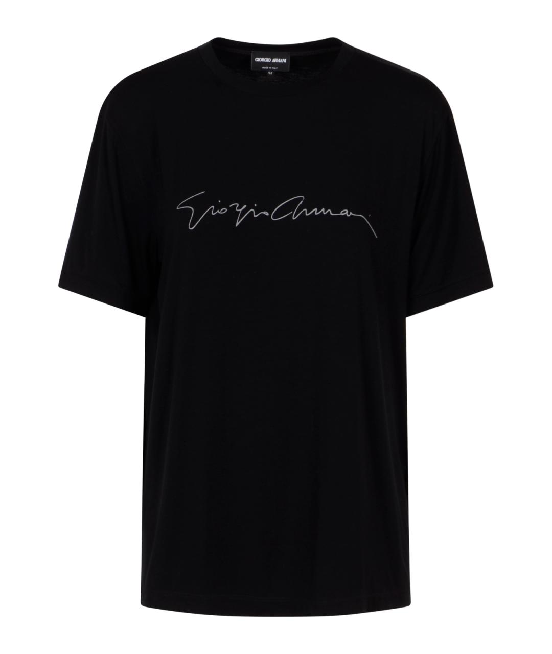 GIORGIO ARMANI Черная хлопковая футболка, фото 1