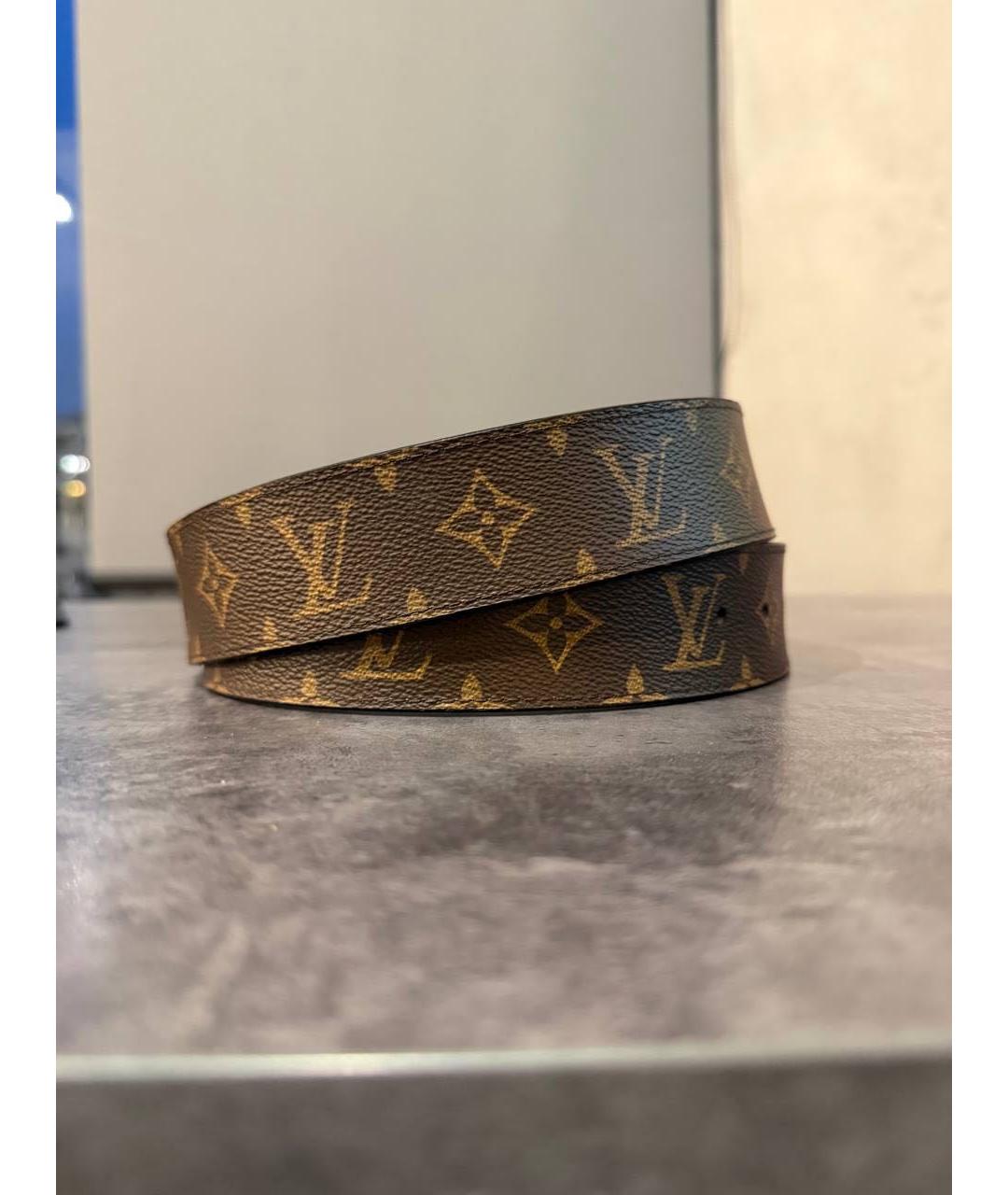 LOUIS VUITTON Коричневый кожаный ремень, фото 4