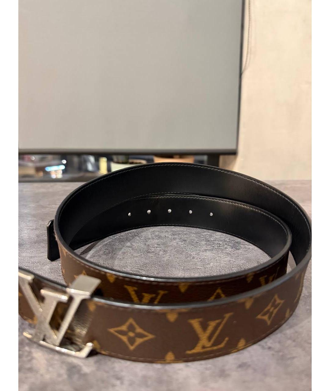 LOUIS VUITTON Коричневый кожаный ремень, фото 2