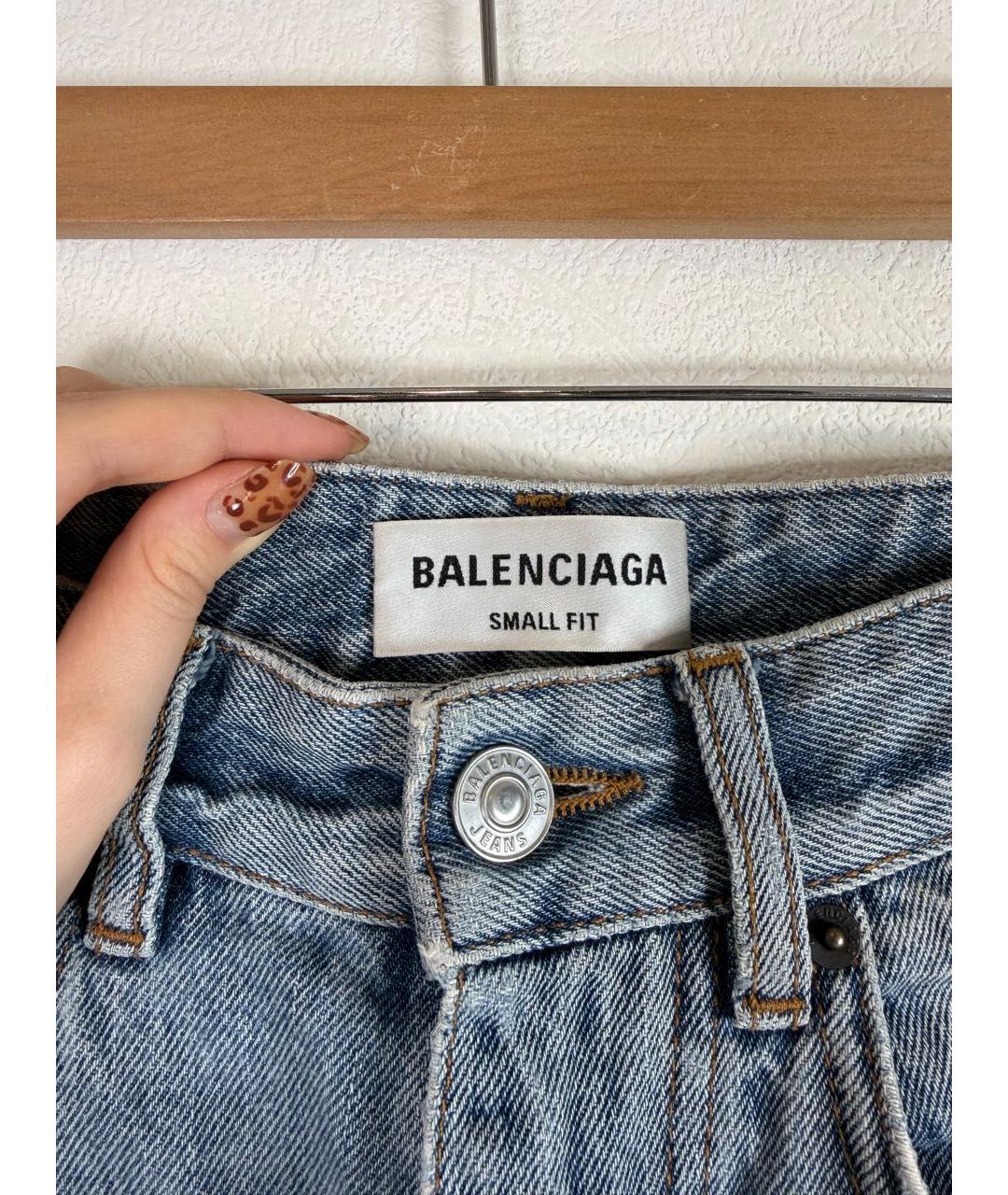 BALENCIAGA Голубые прямые джинсы, фото 4
