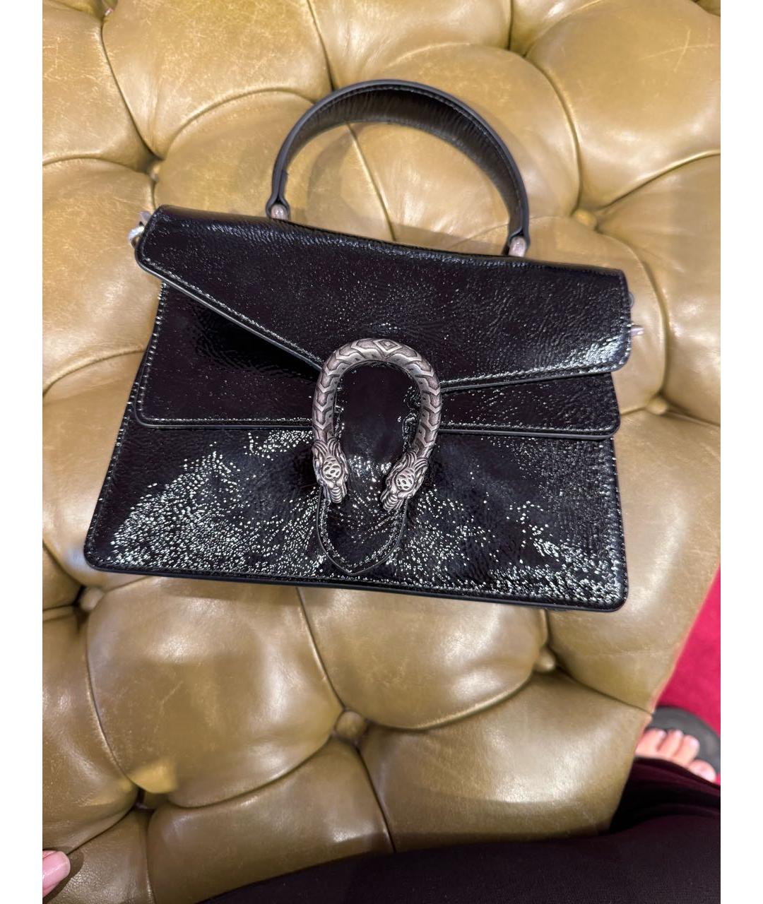 GUCCI Черная кожаная сумка через плечо, фото 4