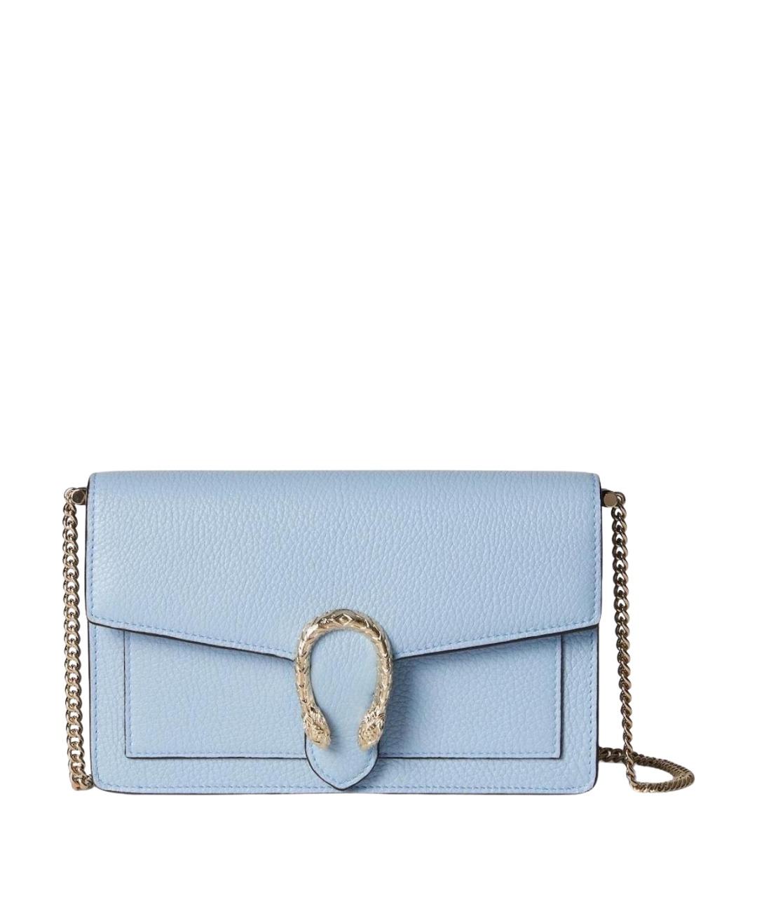 GUCCI Голубая кожаная сумка через плечо, фото 1