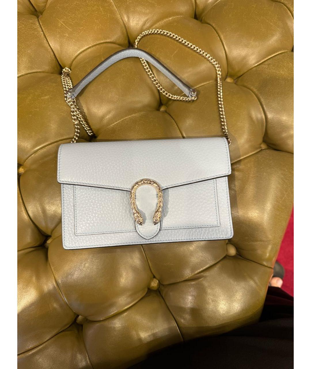 GUCCI Голубая кожаная сумка через плечо, фото 3