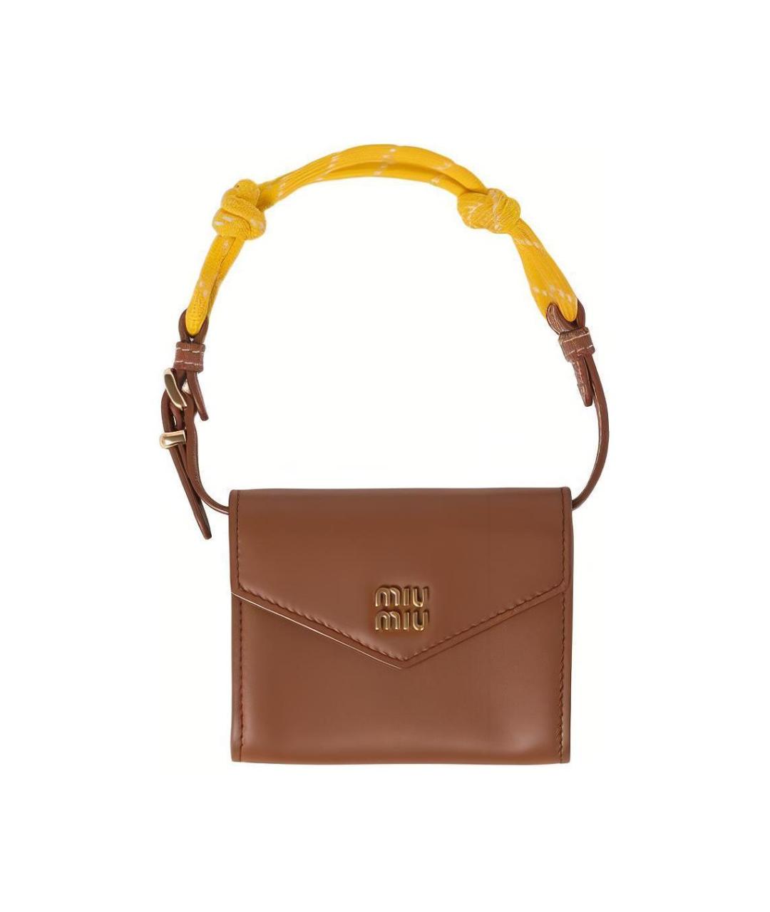MIU MIU Коричневый кожаный кошелек, фото 1