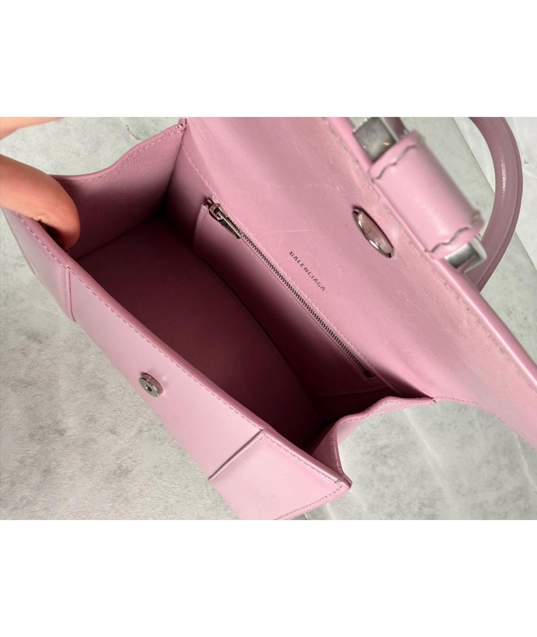 BALENCIAGA Розовая кожаная сумка с короткими ручками, фото 8