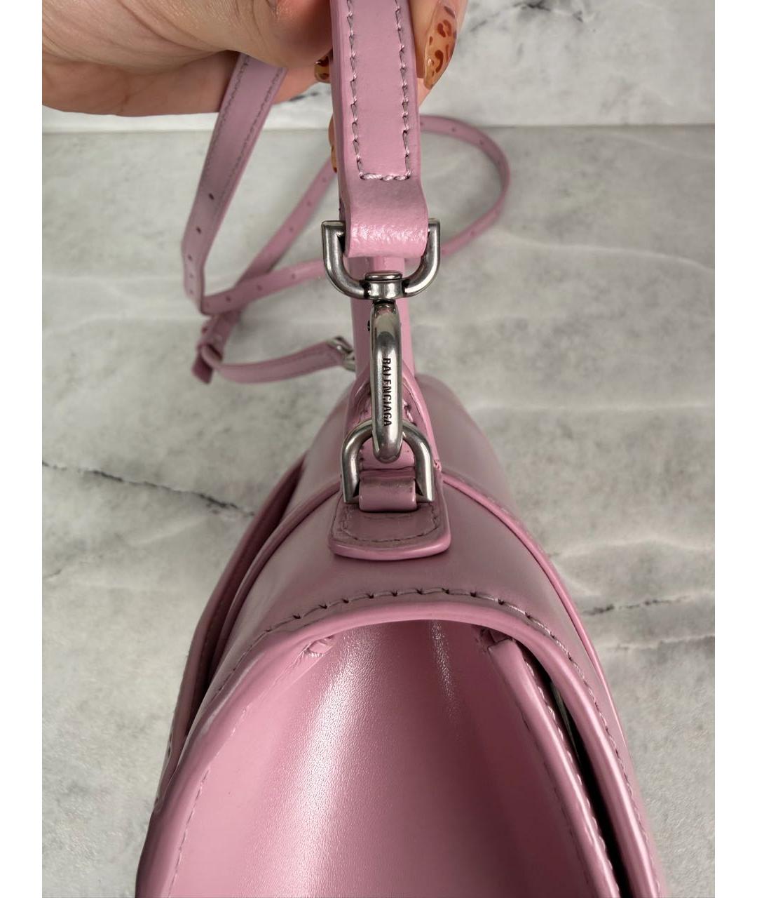BALENCIAGA Розовая кожаная сумка с короткими ручками, фото 7