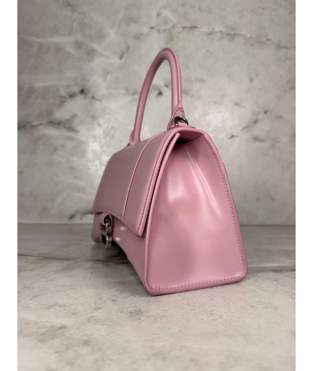 BALENCIAGA Розовая кожаная сумка с короткими ручками, фото 3