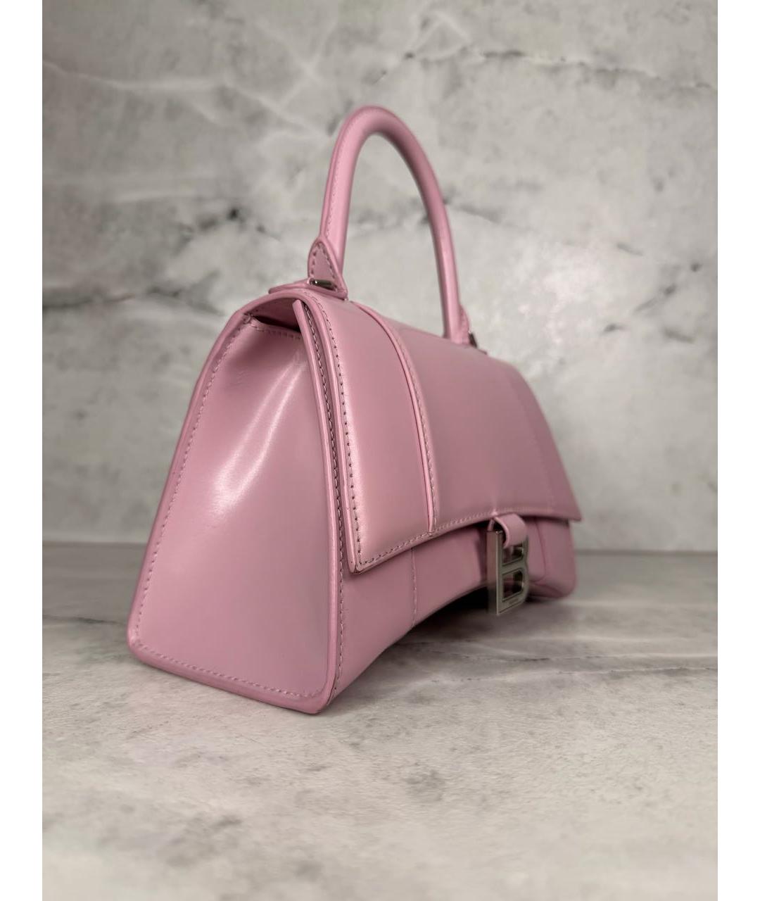 BALENCIAGA Розовая кожаная сумка с короткими ручками, фото 2