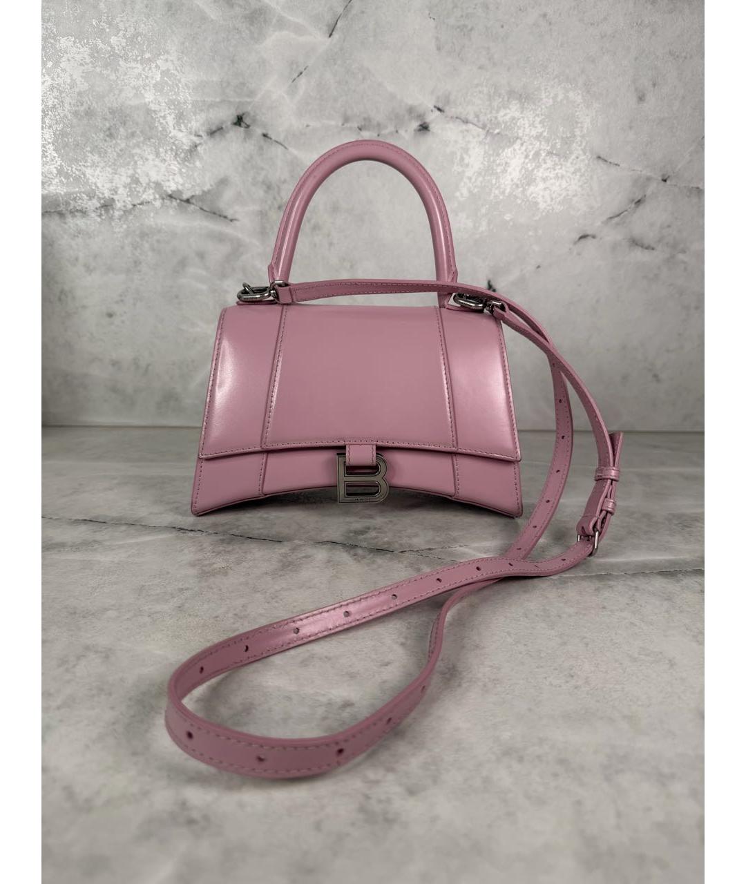 BALENCIAGA Розовая кожаная сумка с короткими ручками, фото 4