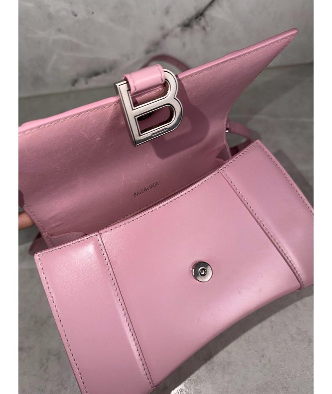 BALENCIAGA Розовая кожаная сумка с короткими ручками, фото 6