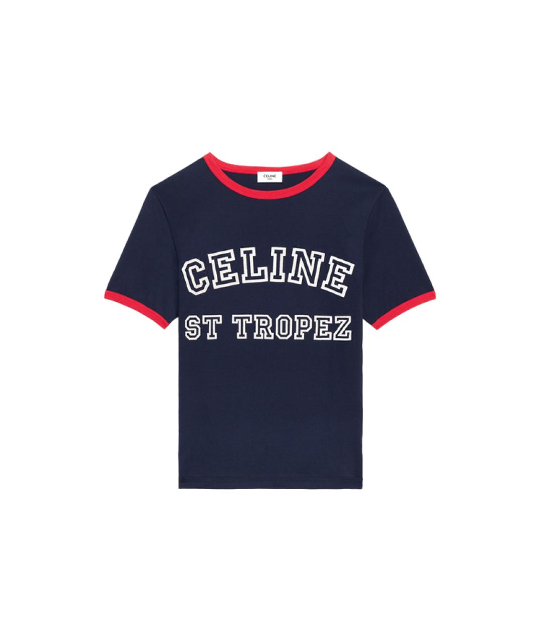 CELINE Темно-синяя футболка, фото 3