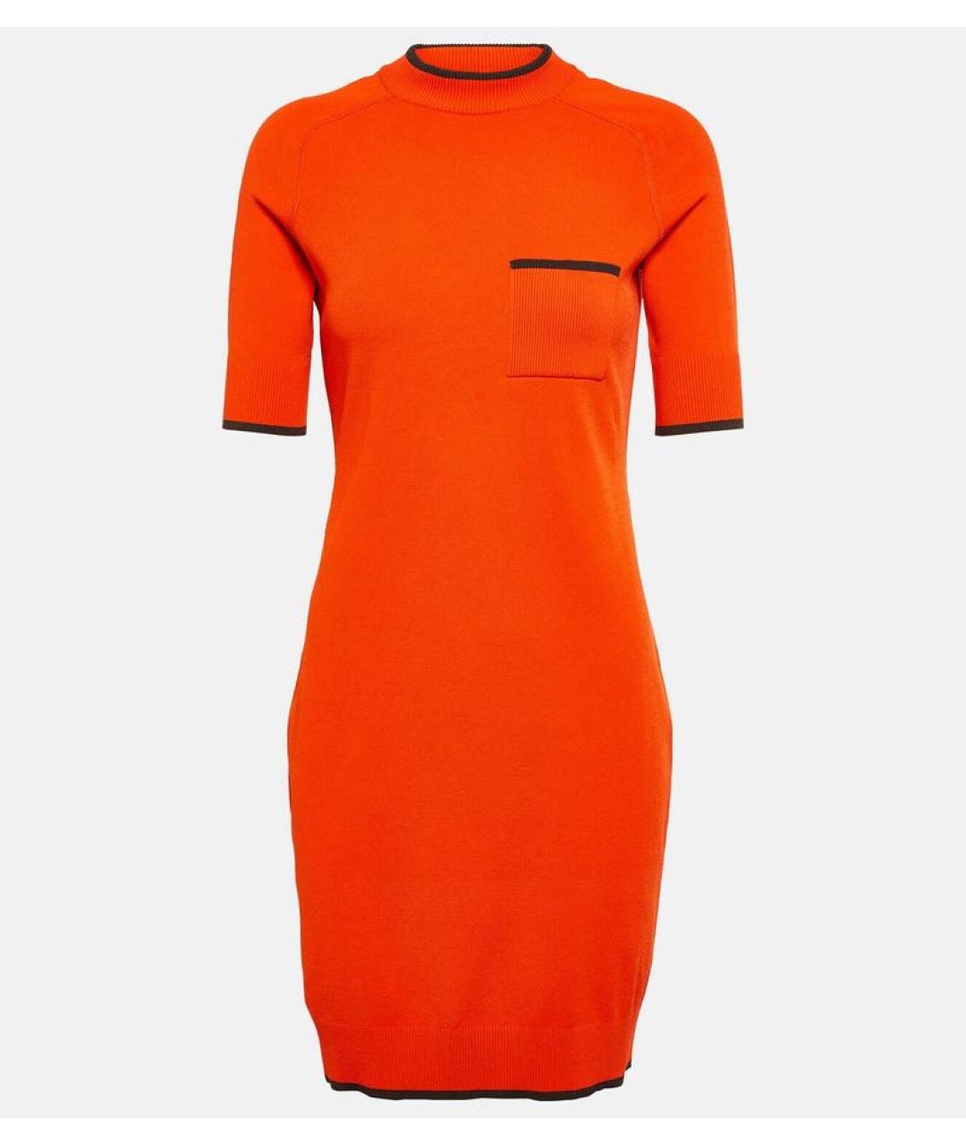 SPORTMAX Оранжевое вискозное повседневное платье, фото 8