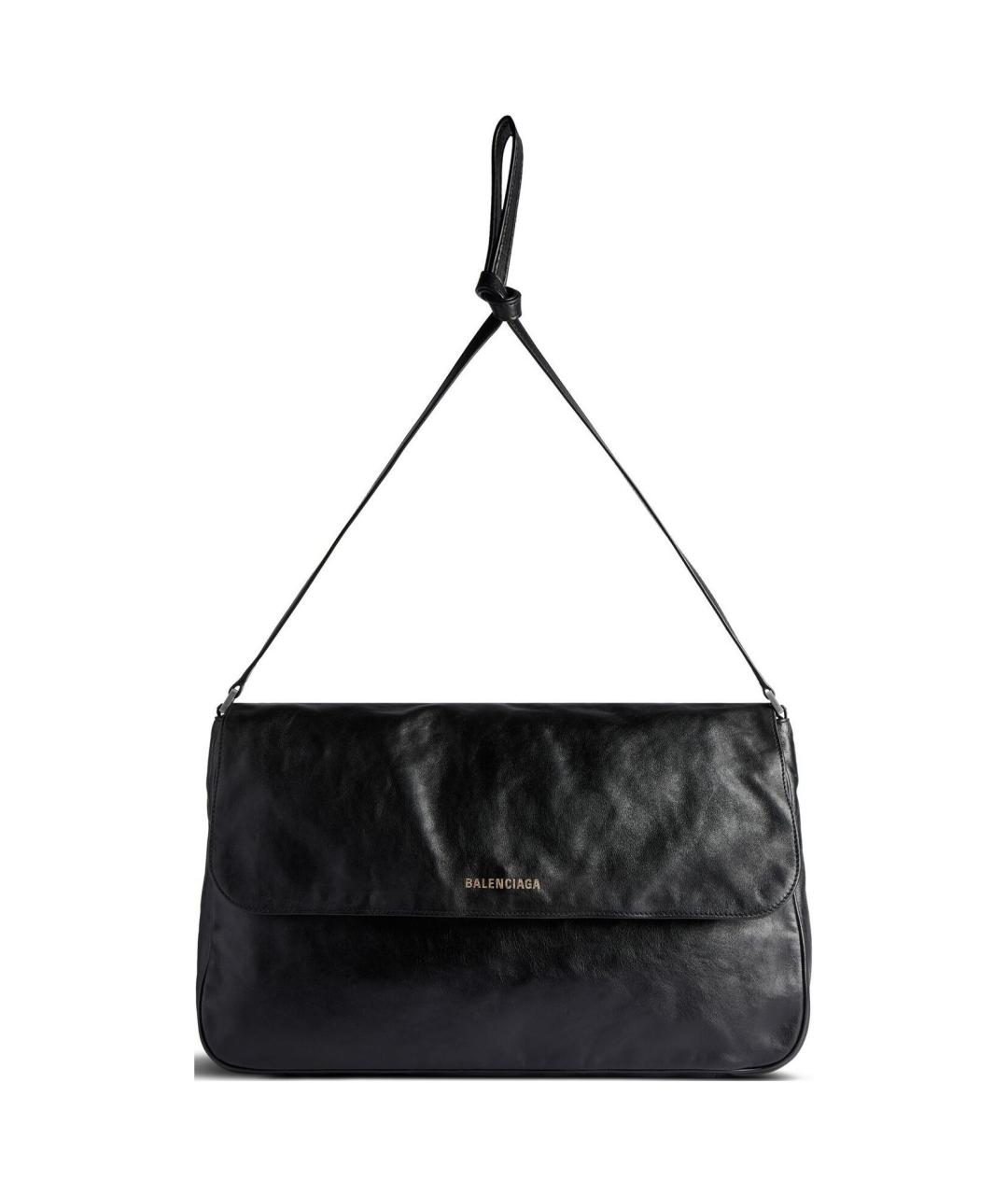 BALENCIAGA Черная кожаная сумка на плечо, фото 1