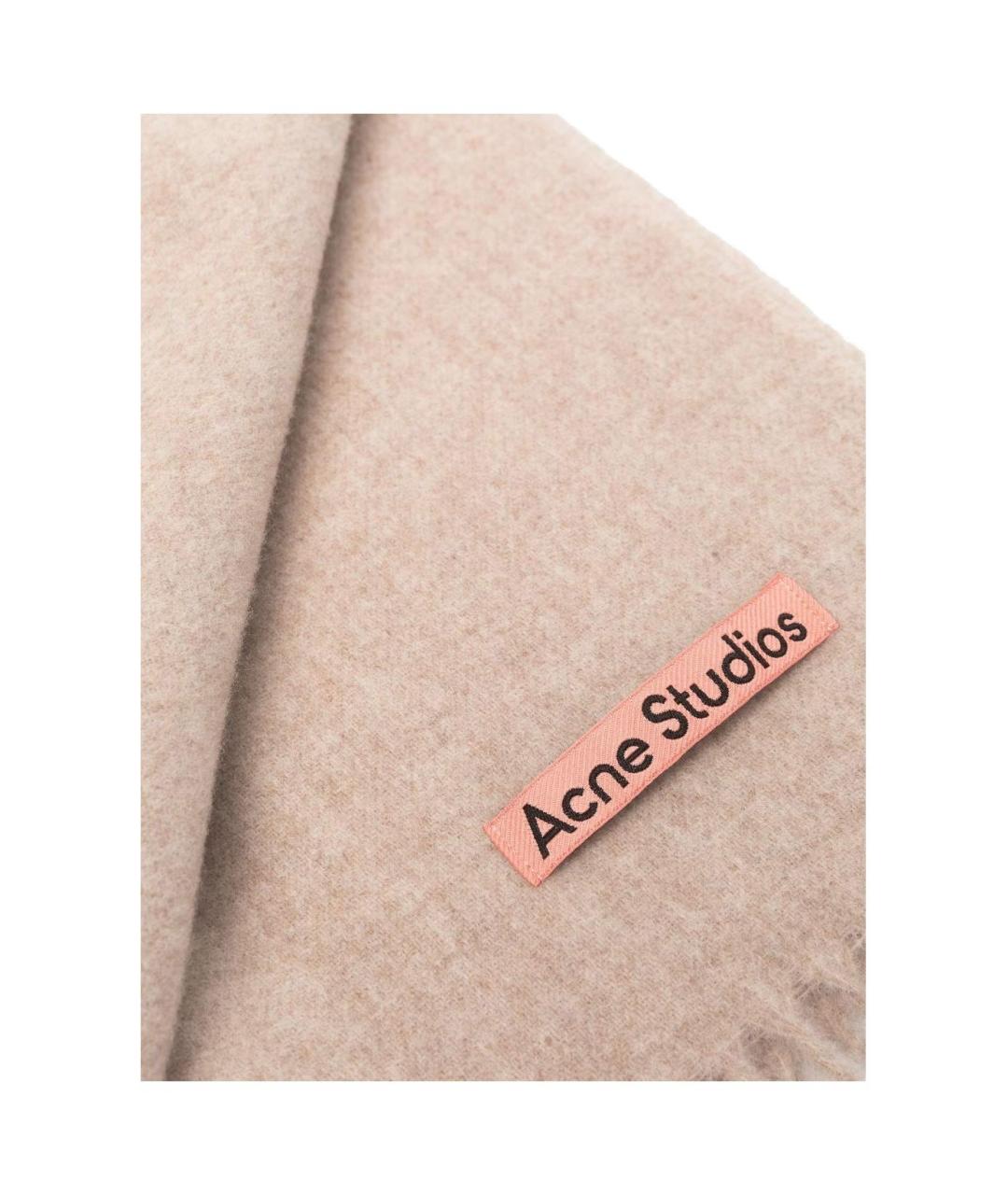 ACNE STUDIOS Розовый шерстяной шарф, фото 2