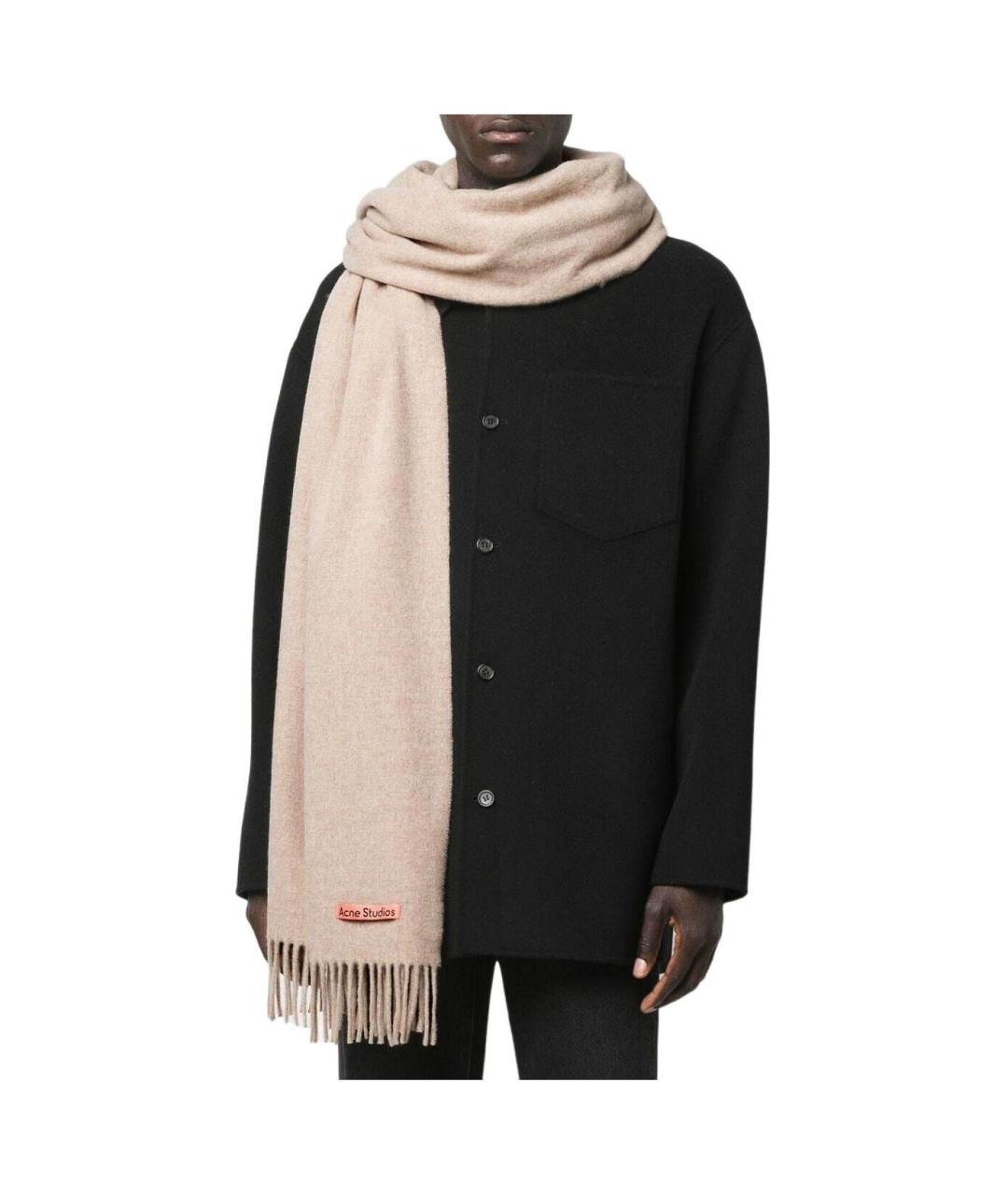 ACNE STUDIOS Розовый шерстяной шарф, фото 3