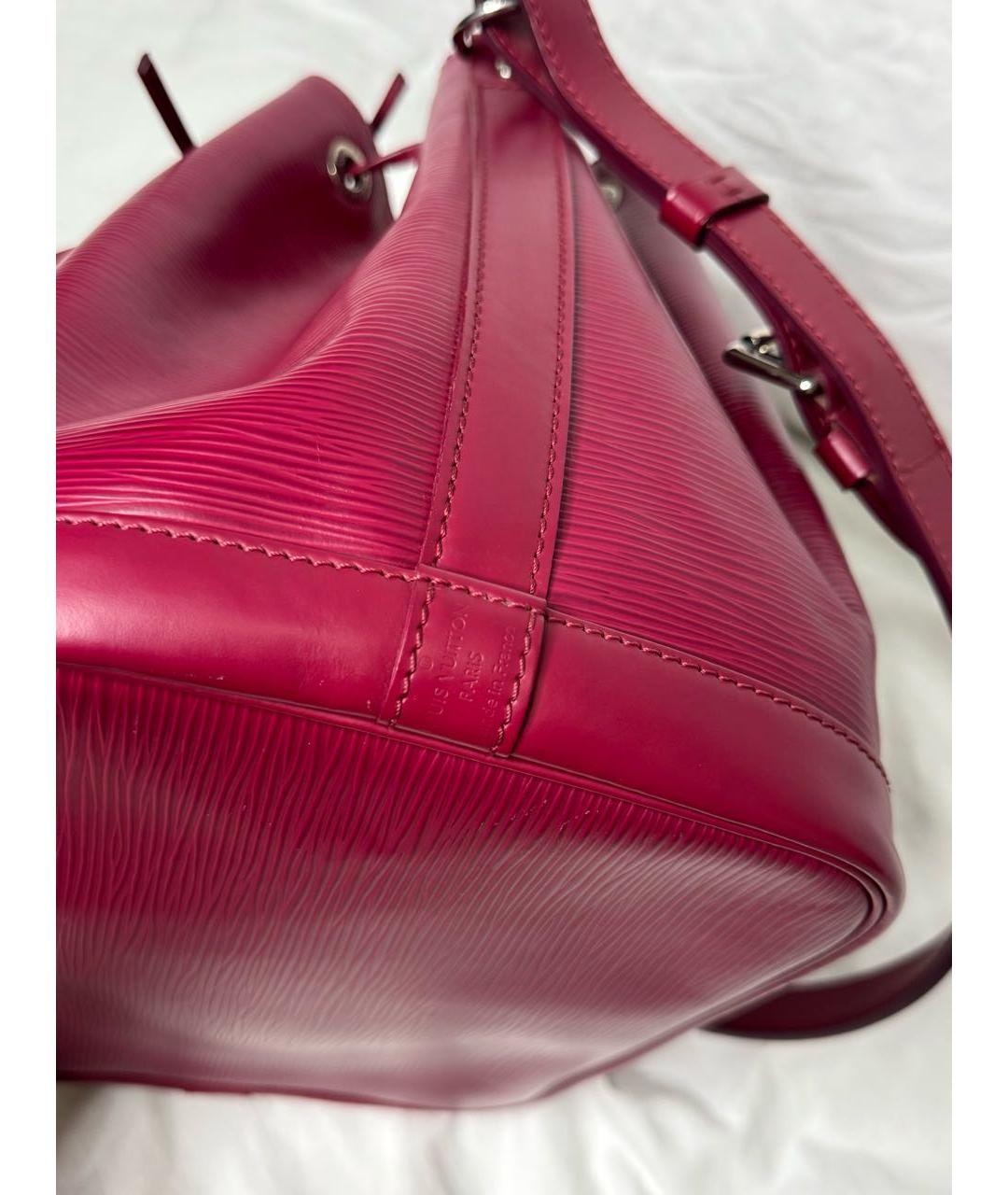 LOUIS VUITTON Бордовая кожаная сумка через плечо, фото 7