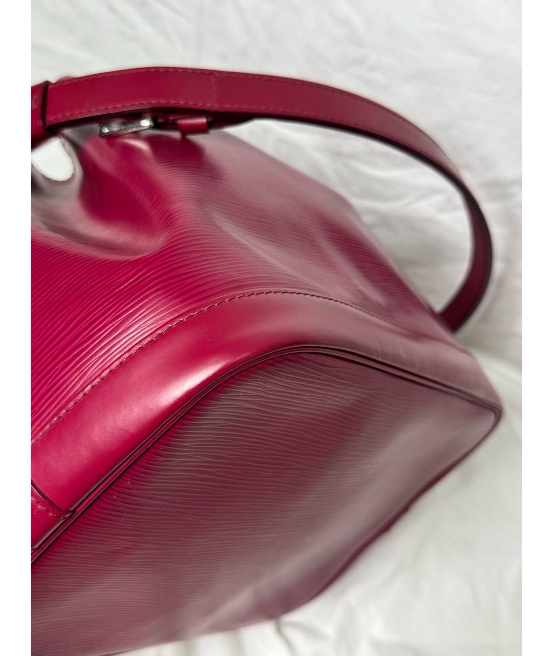 LOUIS VUITTON Бордовая кожаная сумка через плечо, фото 6