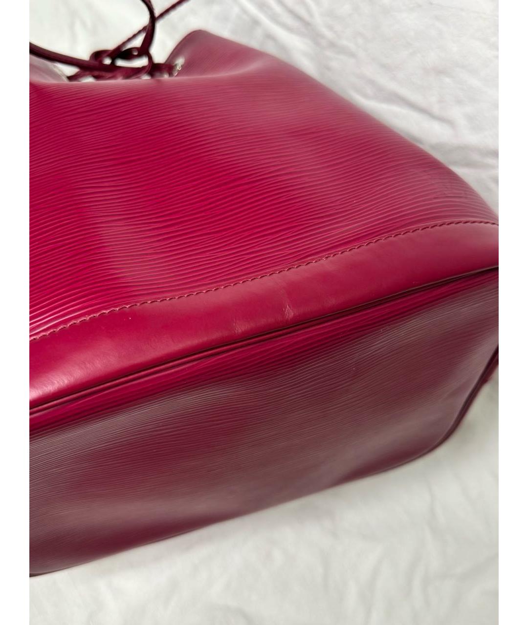 LOUIS VUITTON Бордовая кожаная сумка через плечо, фото 5