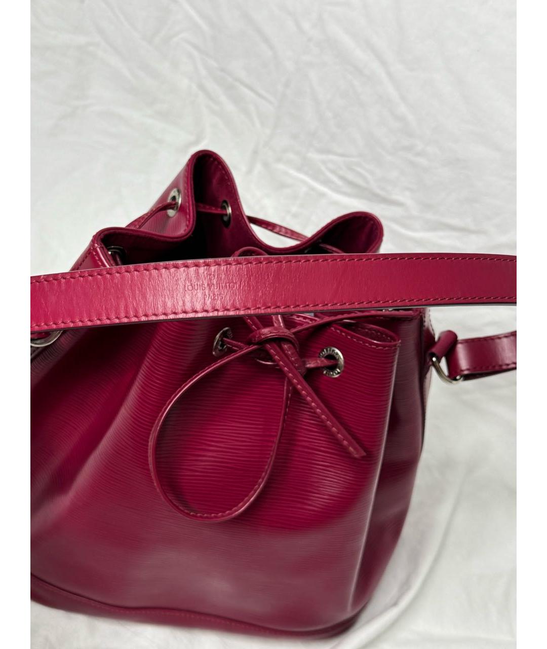LOUIS VUITTON Бордовая кожаная сумка через плечо, фото 2