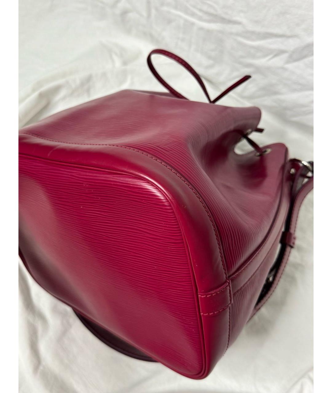 LOUIS VUITTON Бордовая кожаная сумка через плечо, фото 4