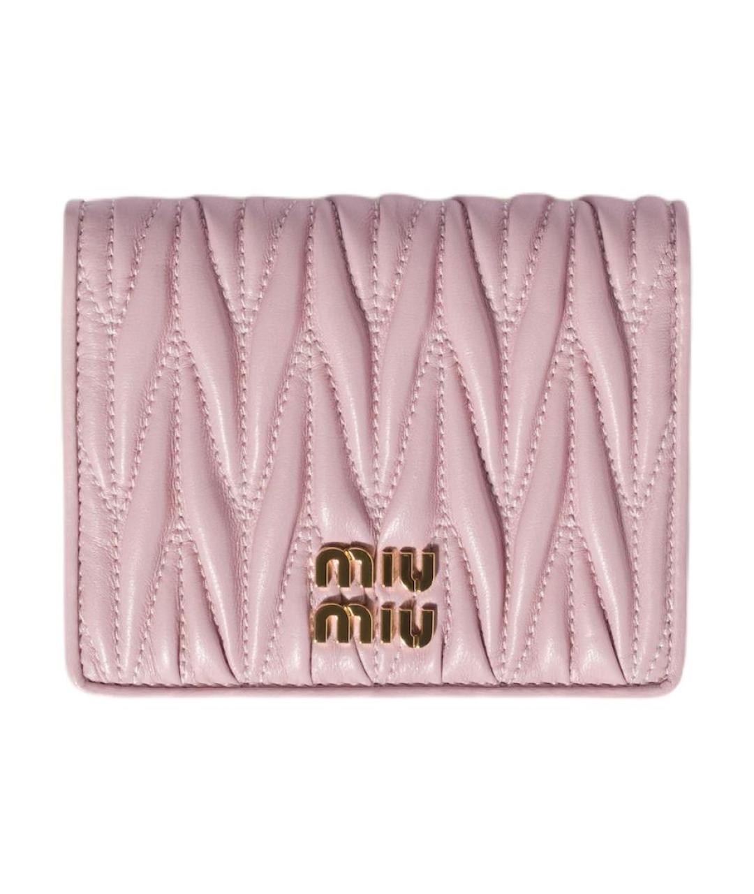 MIU MIU Розовый кожаный кошелек, фото 1