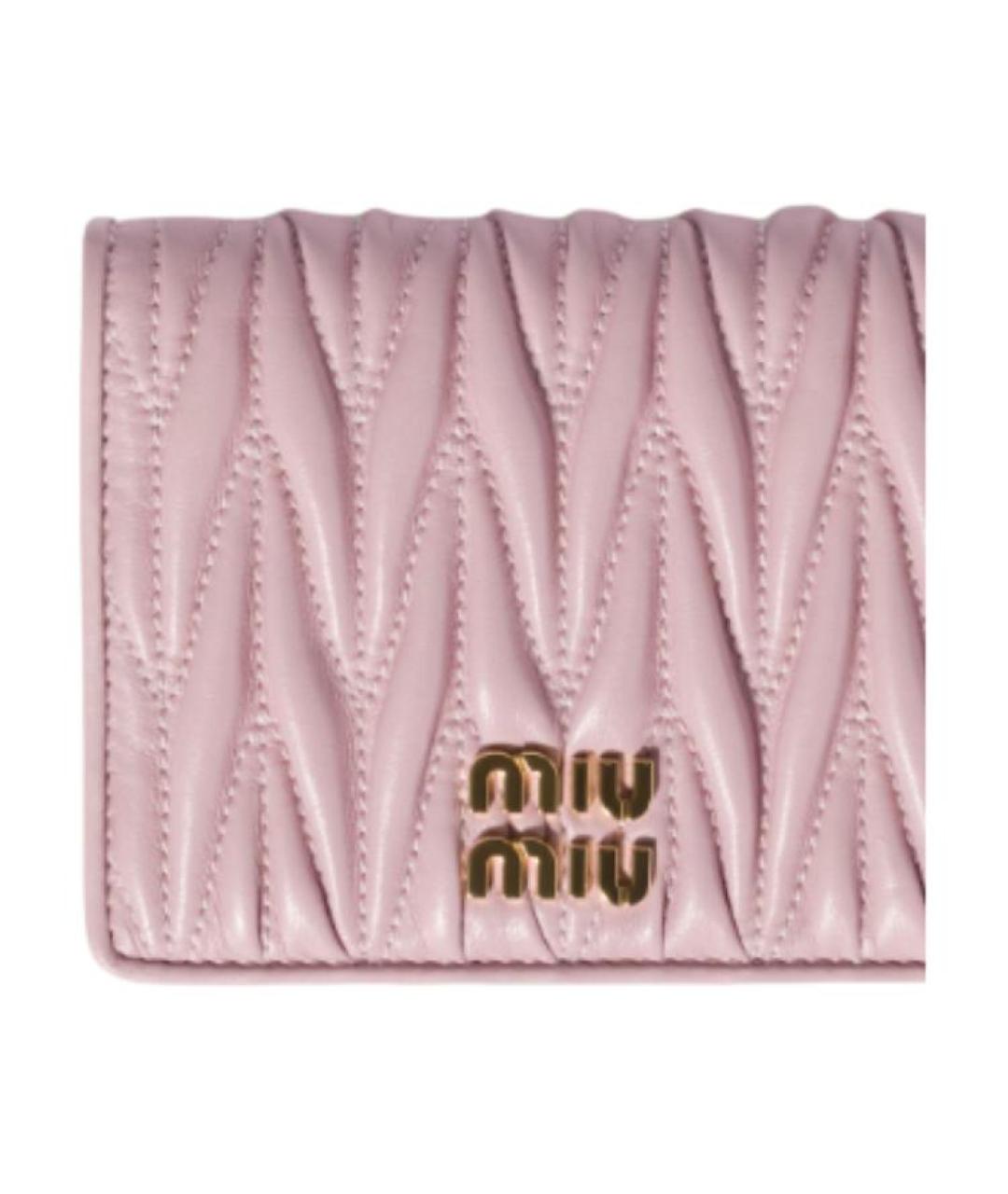 MIU MIU Розовый кожаный кошелек, фото 5