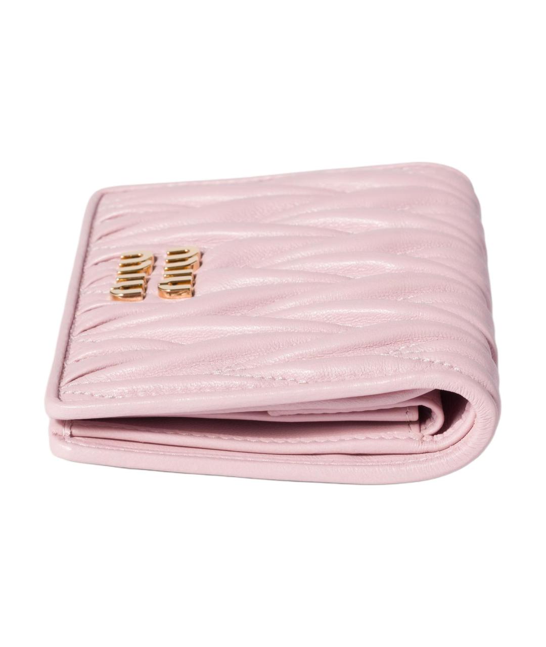 MIU MIU Розовый кожаный кошелек, фото 2