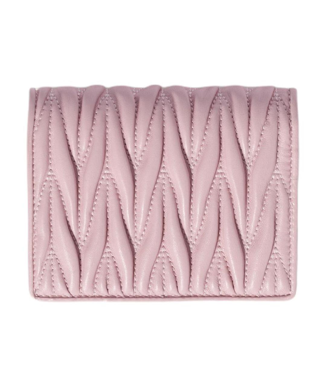 MIU MIU Розовый кожаный кошелек, фото 3