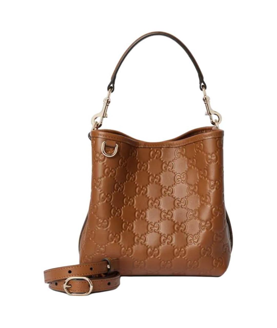 GUCCI Коричневая кожаная сумка через плечо, фото 2