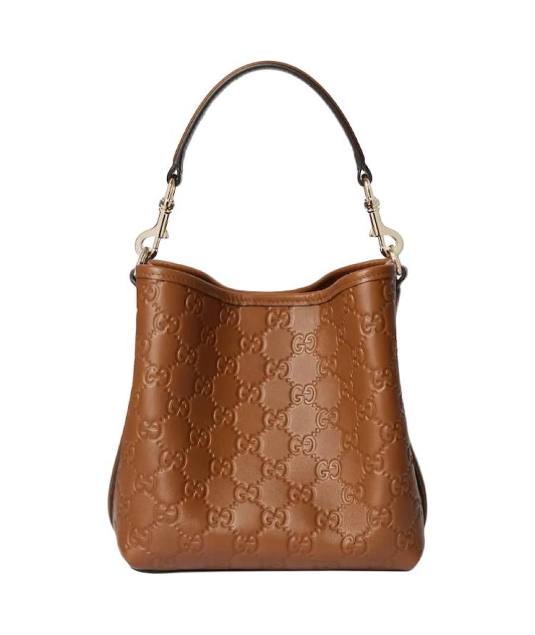 GUCCI Коричневая кожаная сумка через плечо, фото 3