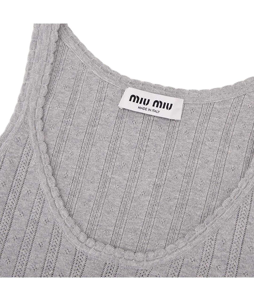 MIU MIU Серая майка, фото 4
