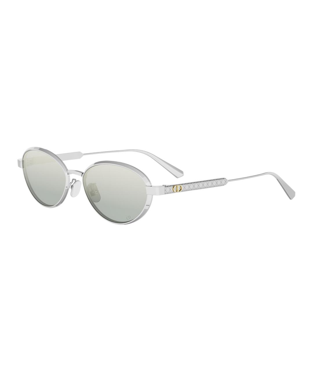 CHRISTIAN DIOR Серебряные металлические солнцезащитные очки, фото 1