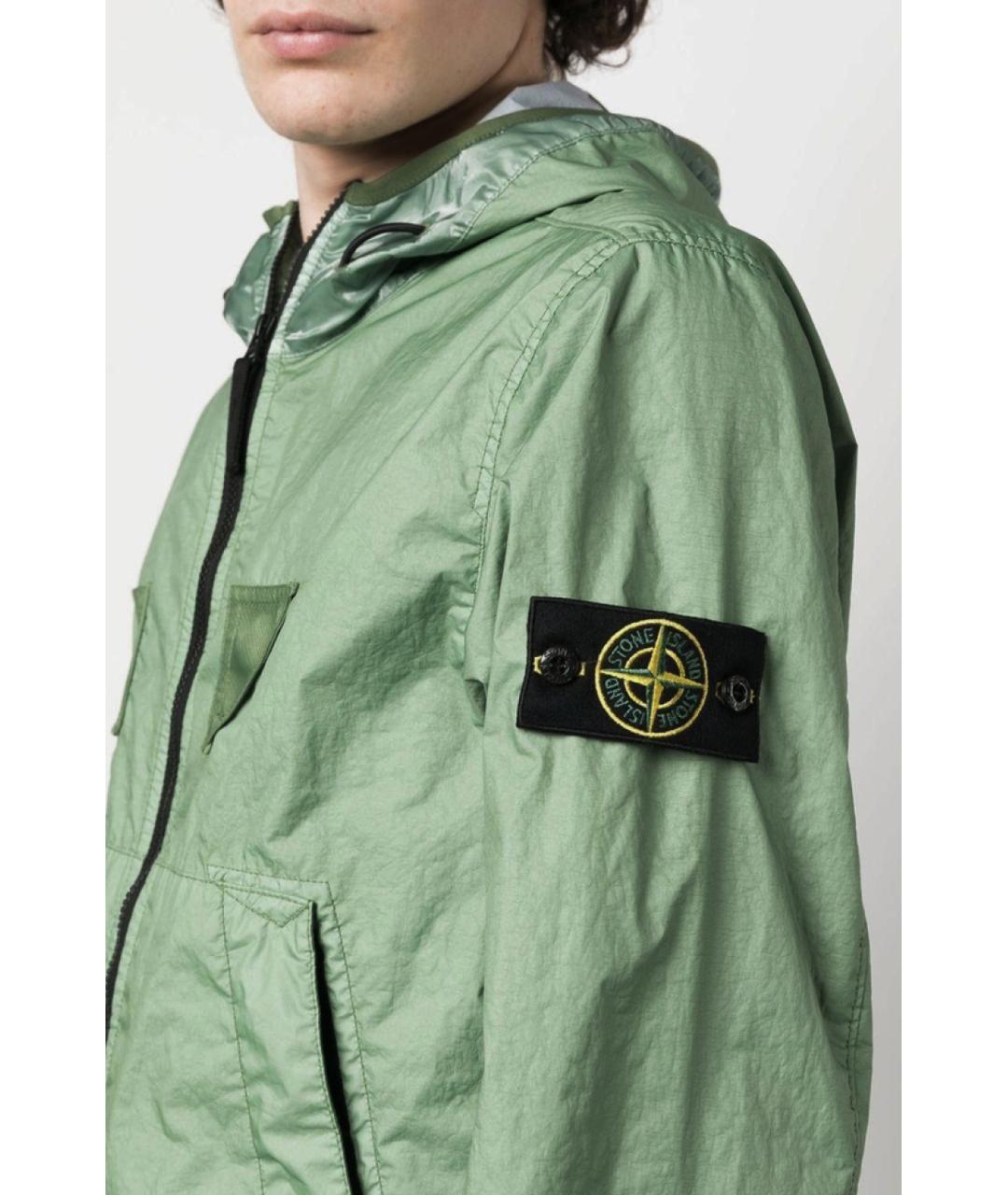 STONE ISLAND Зеленая полиамидовая куртка, фото 3