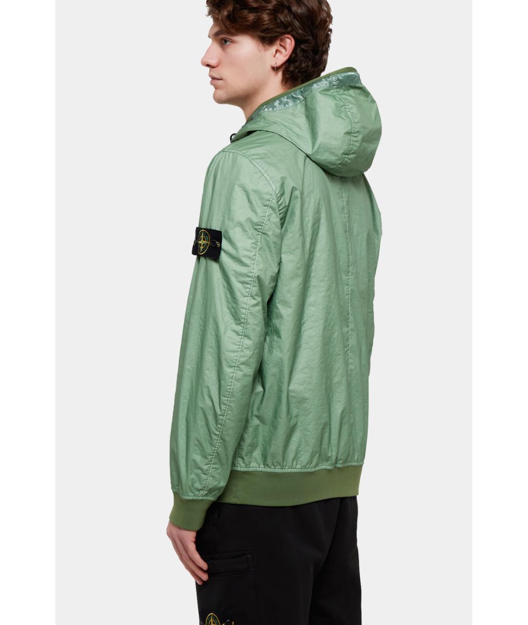 STONE ISLAND Зеленая полиамидовая куртка, фото 4