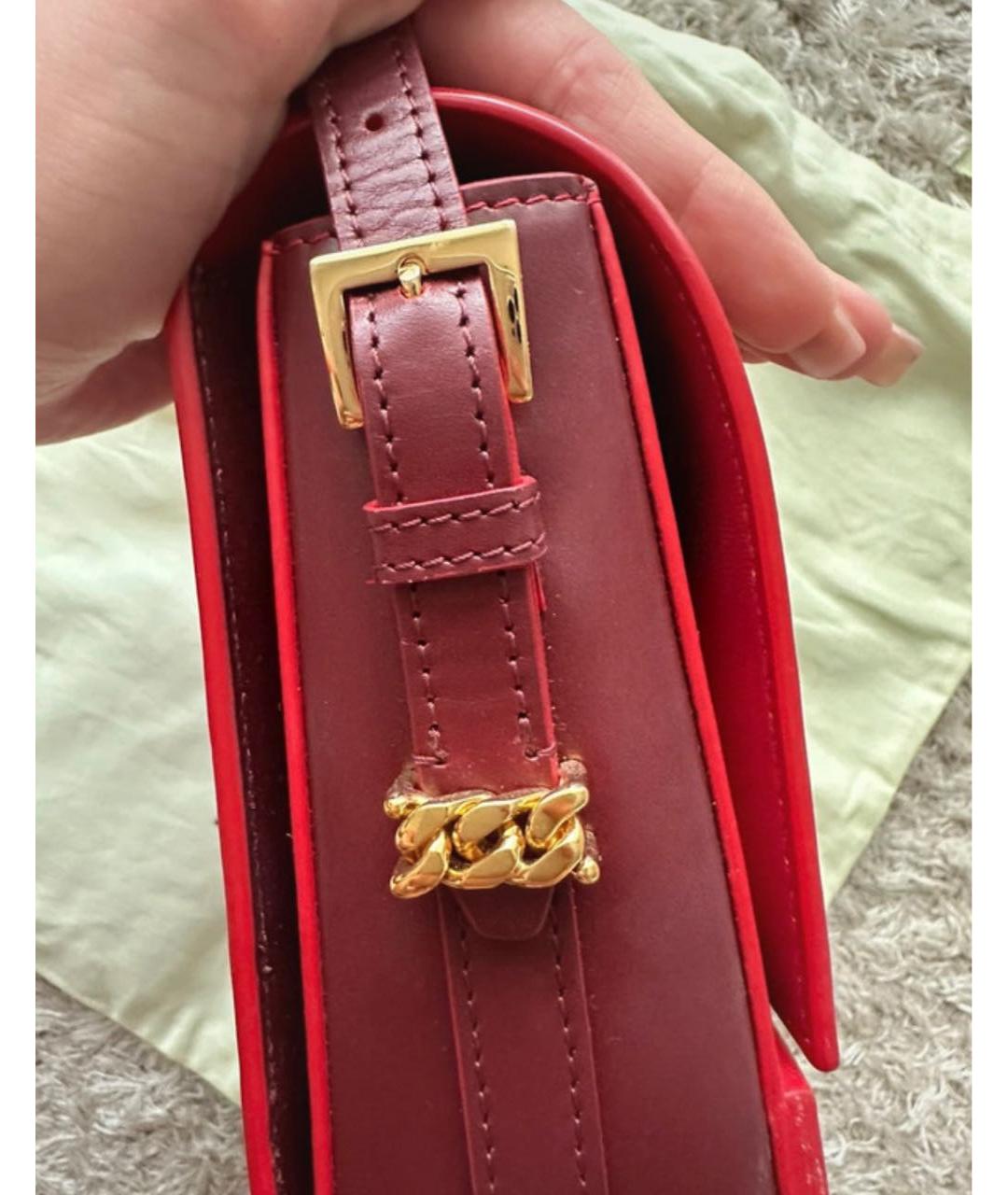 BURBERRY Красная кожаная сумка через плечо, фото 4