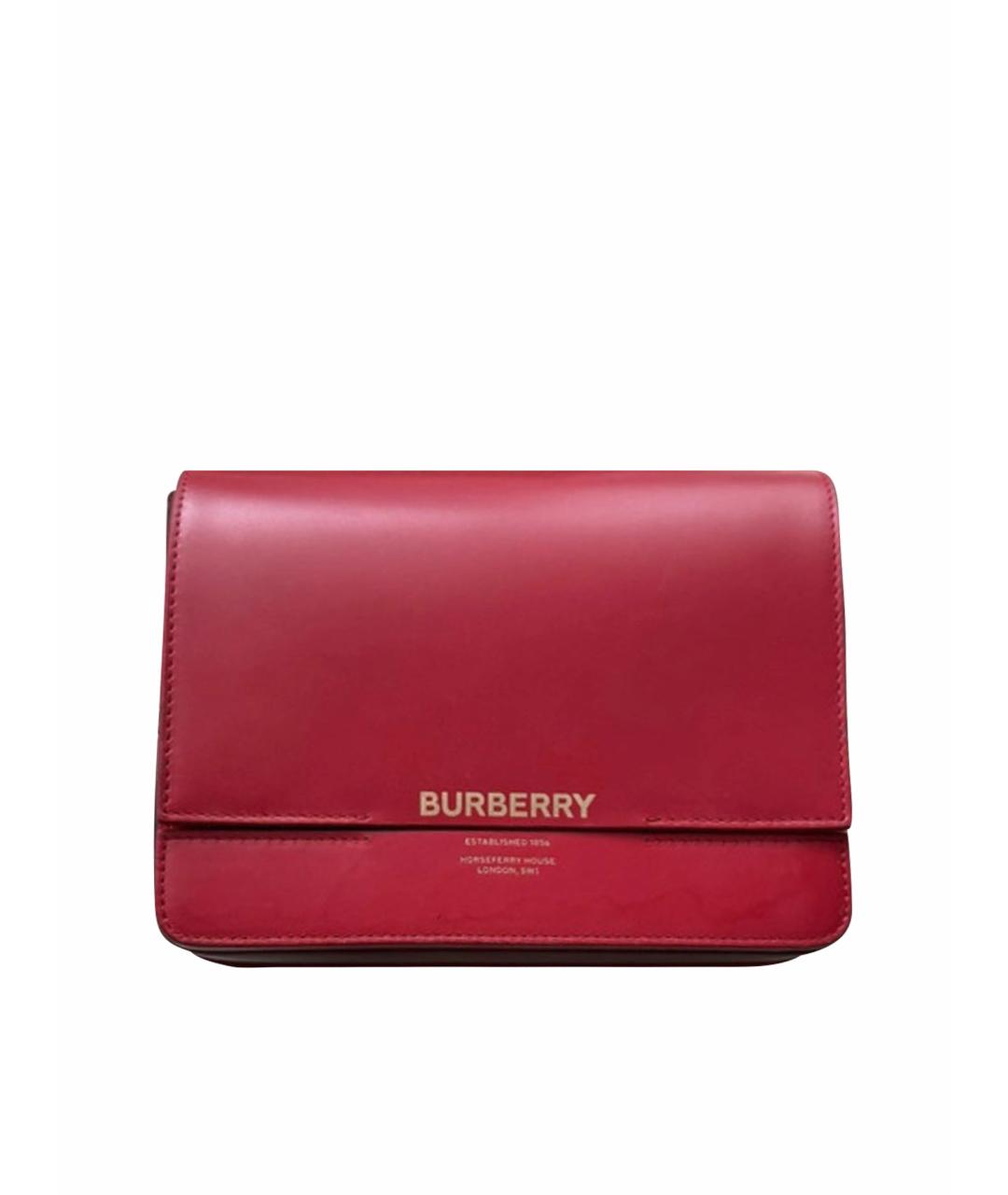 BURBERRY Красная кожаная сумка через плечо, фото 1