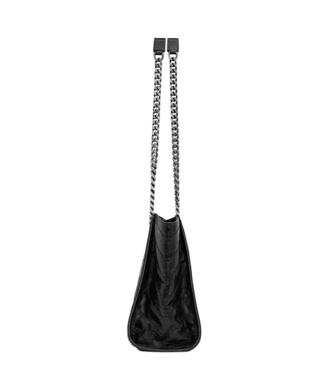 SAINT LAURENT Черная кожаная сумка через плечо, фото 3