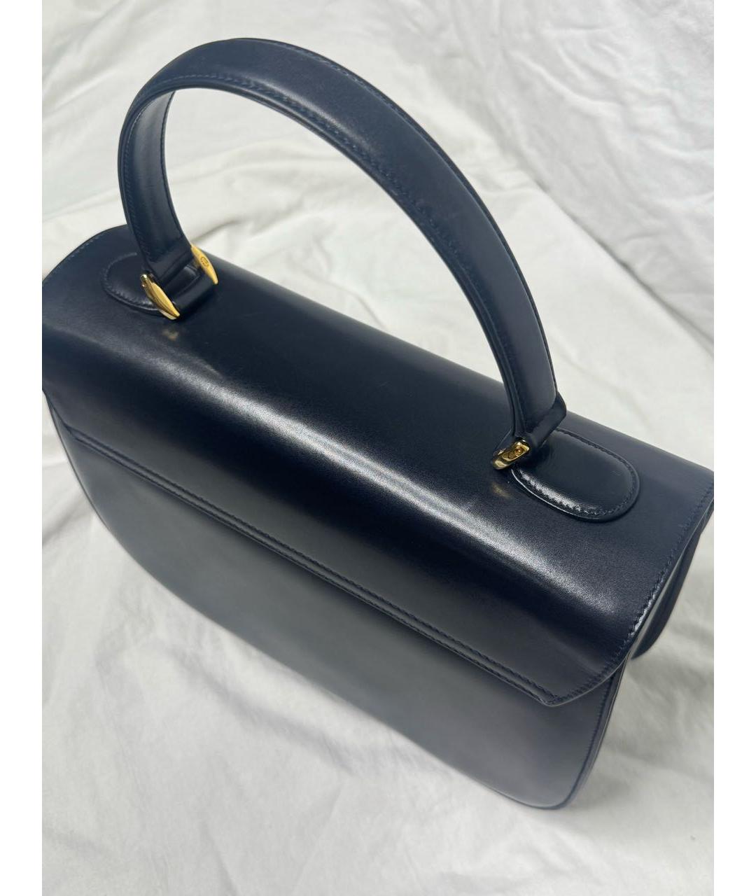 GUCCI Темно-синяя кожаная сумка через плечо, фото 4