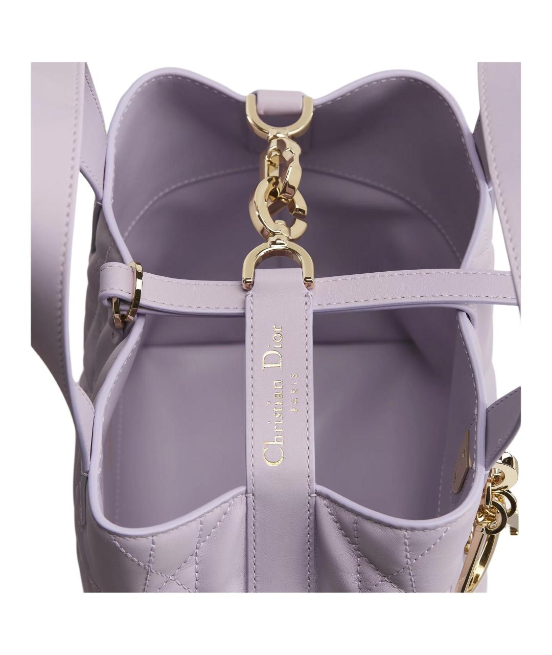 CHRISTIAN DIOR Фиолетовая кожаная сумка через плечо, фото 3
