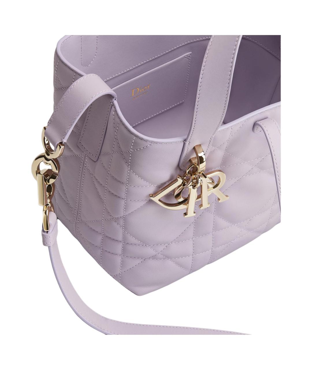 CHRISTIAN DIOR Фиолетовая кожаная сумка через плечо, фото 4