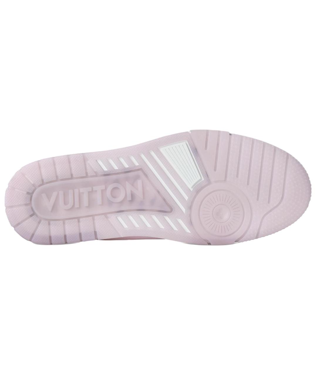 LOUIS VUITTON Розовые кожаные кроссовки, фото 5