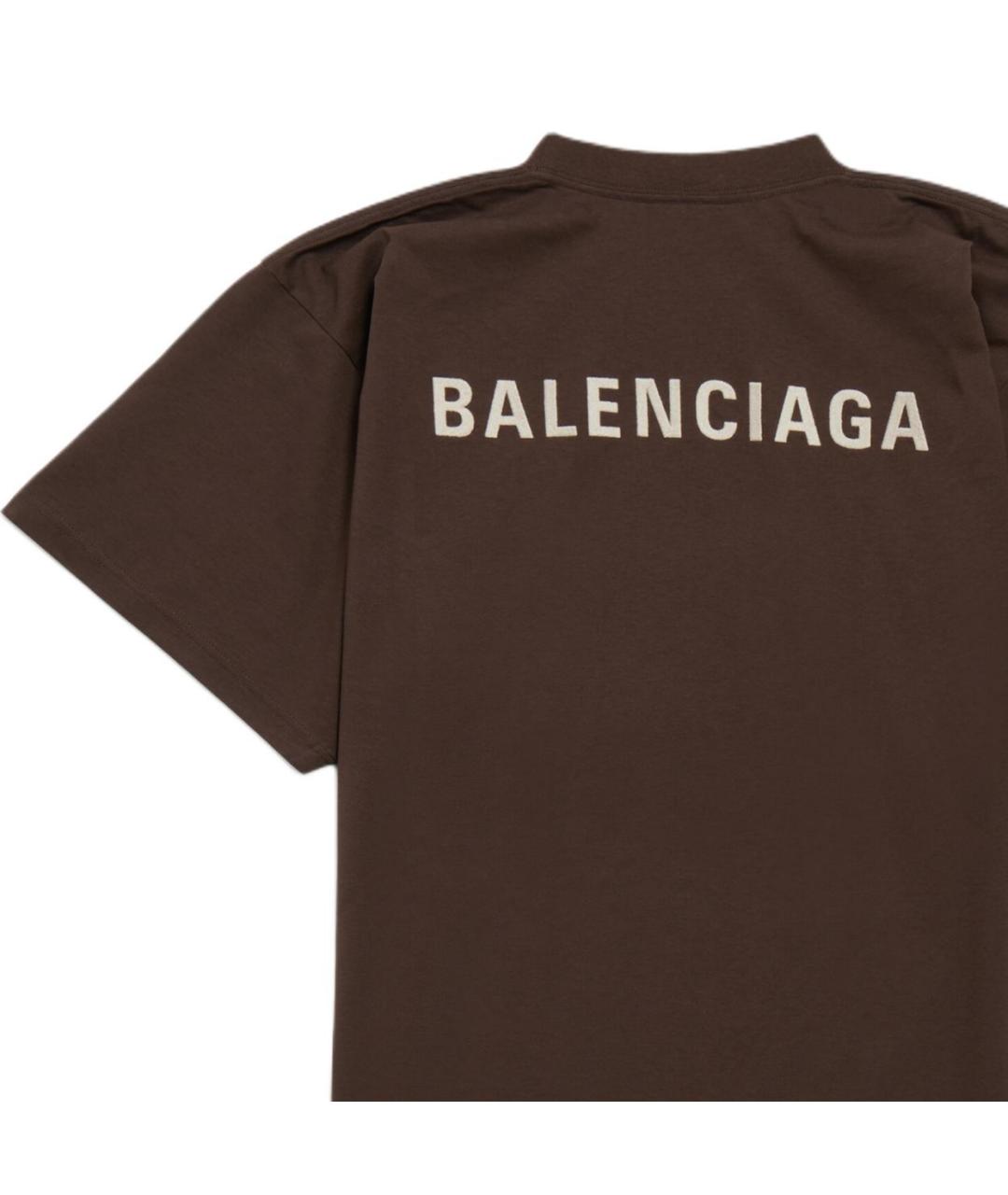 BALENCIAGA Коричневая футболка, фото 3
