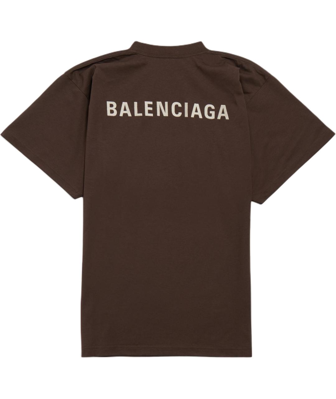 BALENCIAGA Коричневая футболка, фото 2