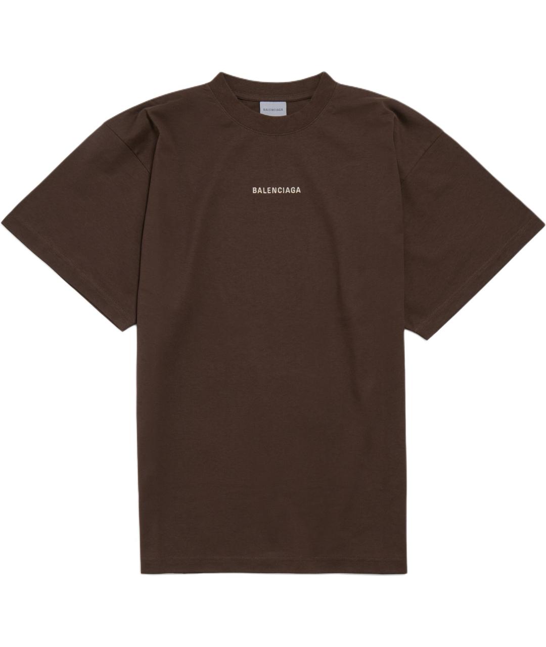 BALENCIAGA Коричневая футболка, фото 1