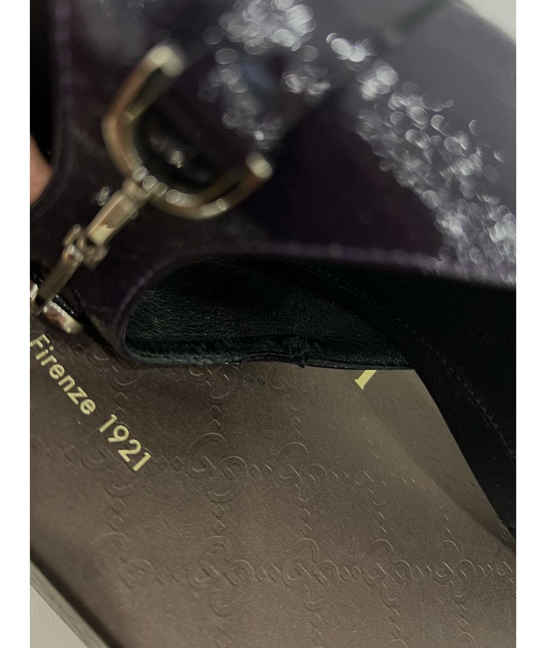GUCCI Фиолетовые кожаные мюли, фото 7