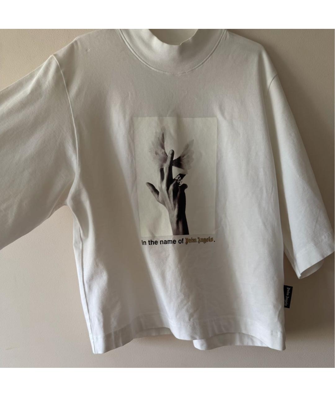 PALM ANGELS Белая хлопковая футболка, фото 2