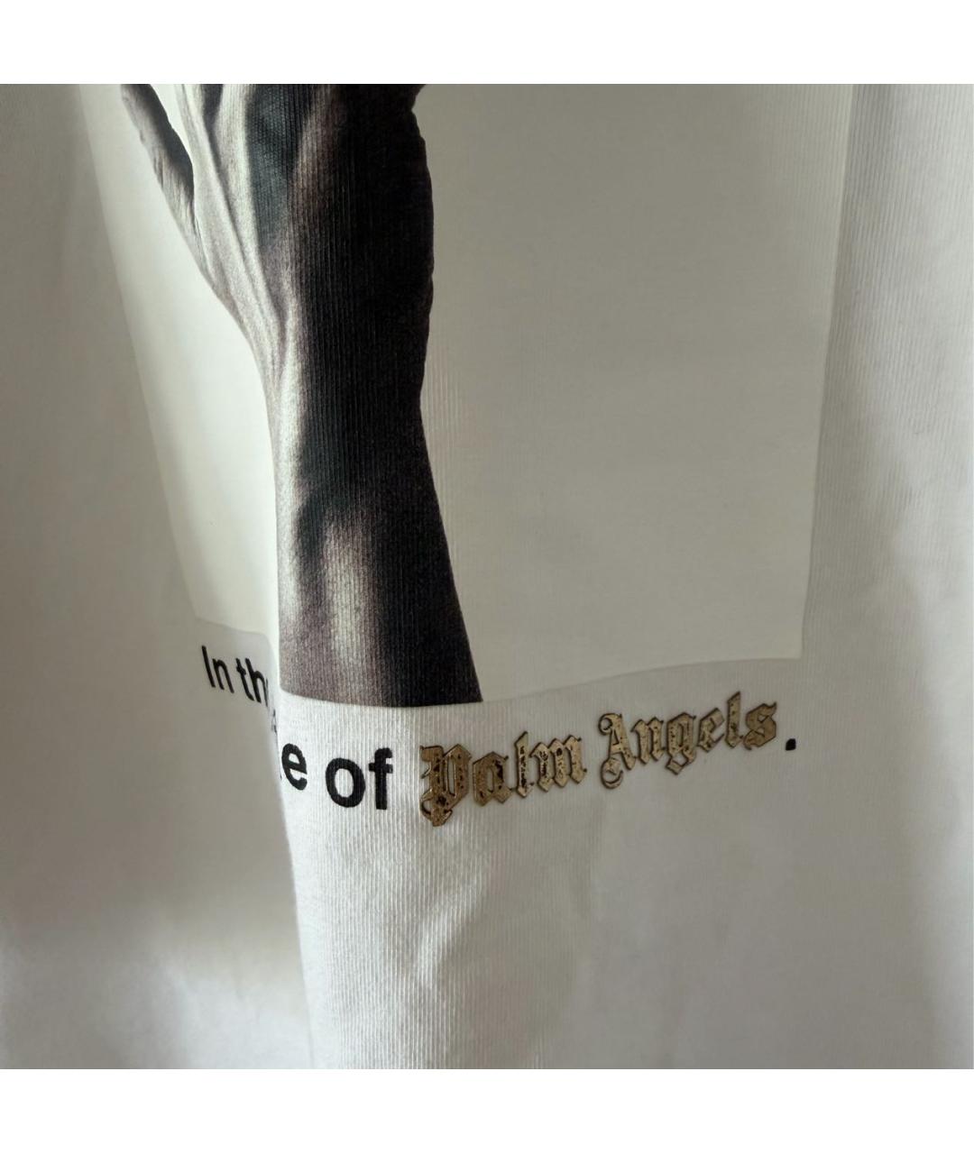 PALM ANGELS Белая хлопковая футболка, фото 4