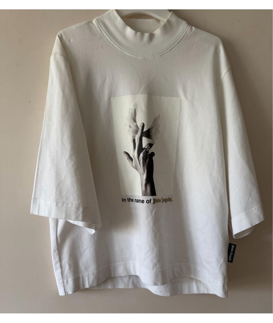PALM ANGELS Белая хлопковая футболка, фото 7