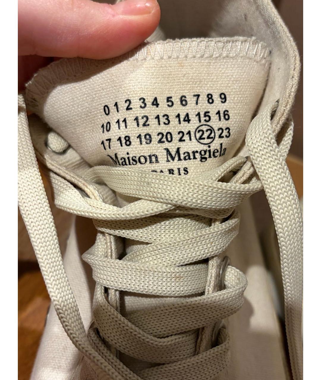 MAISON MARGIELA Белые текстильные высокие кроссовки / кеды, фото 5